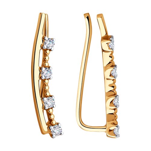 Серьги SOKOLOV - Золото 585, Фианит (арт. 029036)