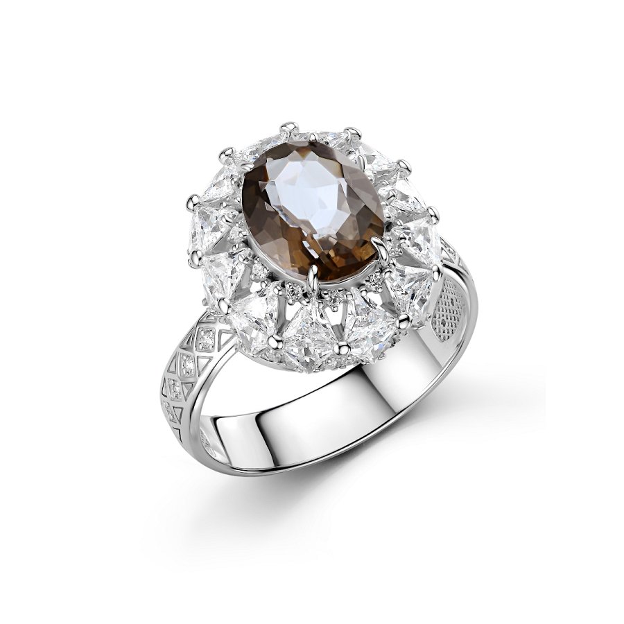 Кольцо Дар - Серебро 925, Горный хрусталь, Фианит (арт. К-5231рс4158200)