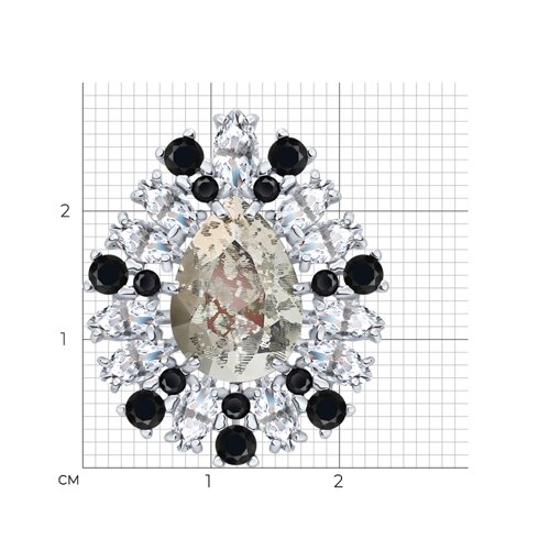 Брошь Diamant - Серебро 925, Кристалл, Фианит (арт. 94-140-00524-1)