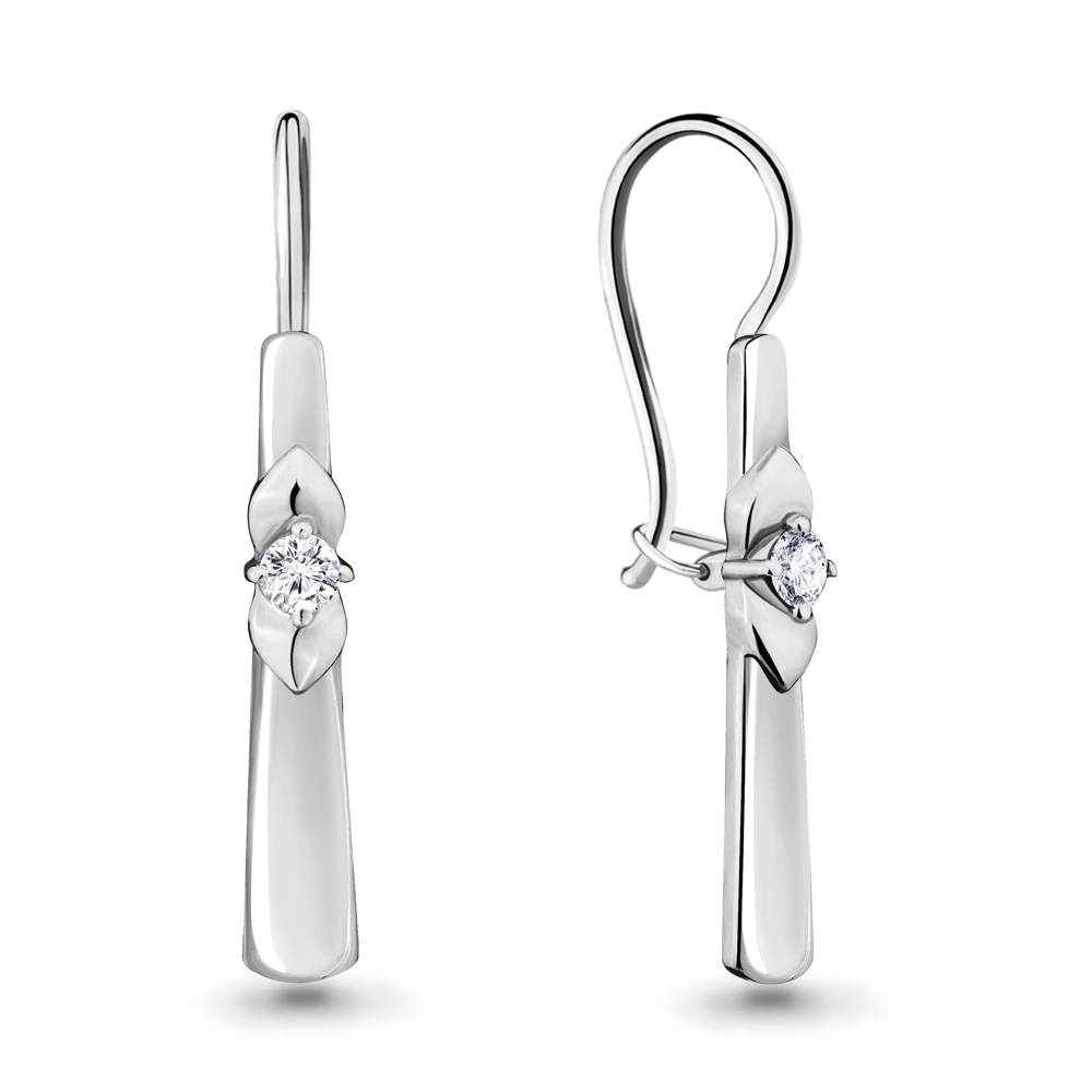 Серьги Аквамарин - Серебро 925, Фианит (арт. 46806А.5)