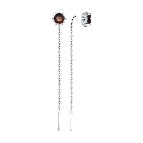 Серьги SOKOLOV - Серебро 925, Гранат, Фианит (арт. 92022159)