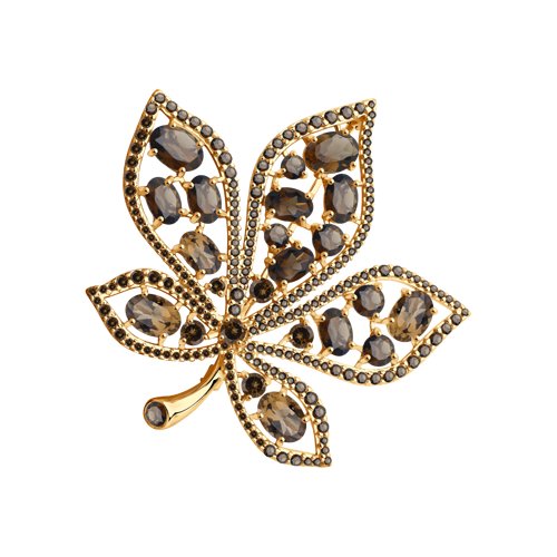 Брошь SOKOLOV - Серебро 925, Раухтопаз, Фианит (арт. 92040102)