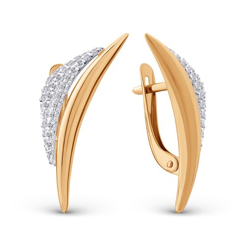 Серьги ЮФ Династия - Золото 585, Фианит (арт. 904722-1102)
