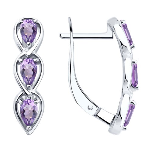 Серьги SOKOLOV - Серебро 925, Аметист (арт. 92025387)