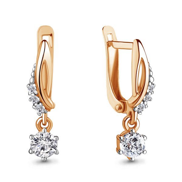 Серьги Аквамарин - Серебро 925, Фианит (арт. 48993А.6)