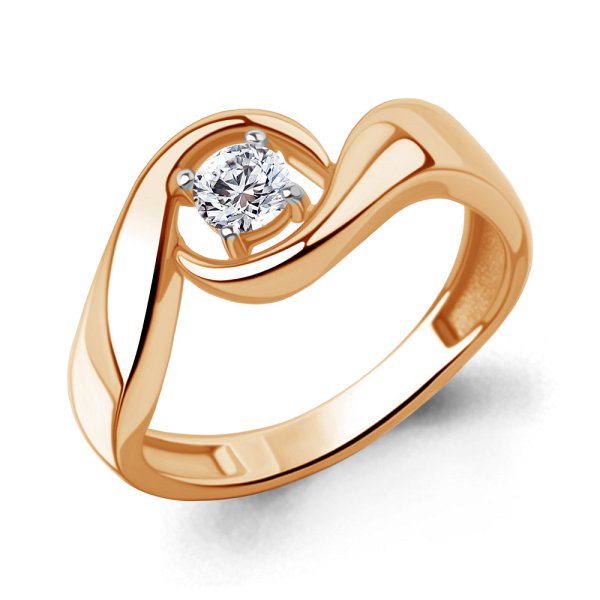 Кольцо Аквамарин - Серебро 925, Фианит (арт. 600379А.6)