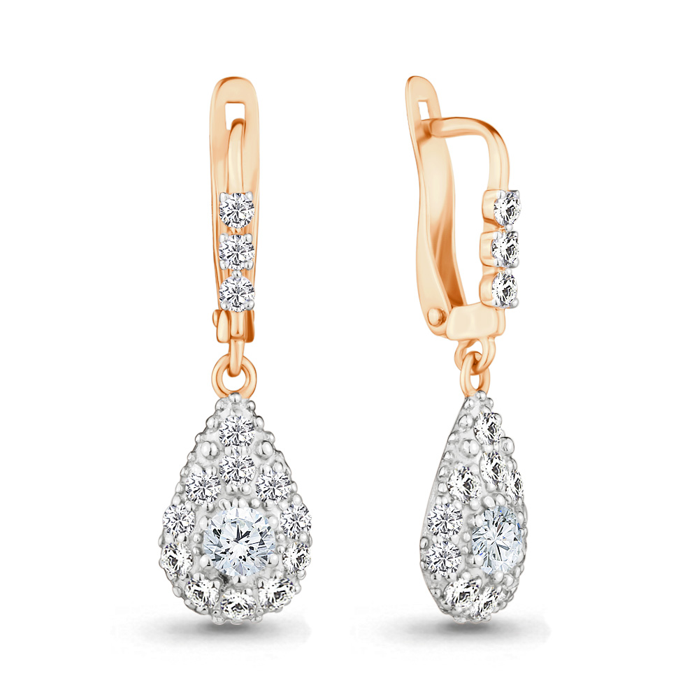 Серьги Аквамарин - Серебро 925, Фианит (арт. 420721.6)