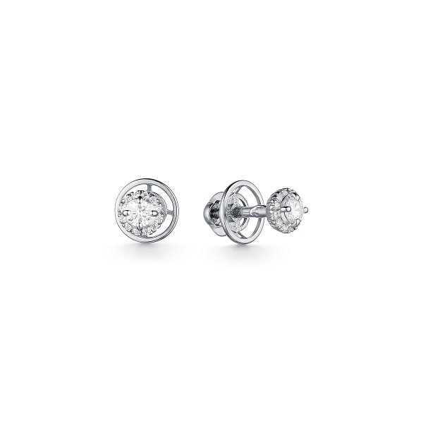 Серьги Дар - Серебро 925, Синтетический муассанит, Фианит (арт. С-3808рс1612800)
