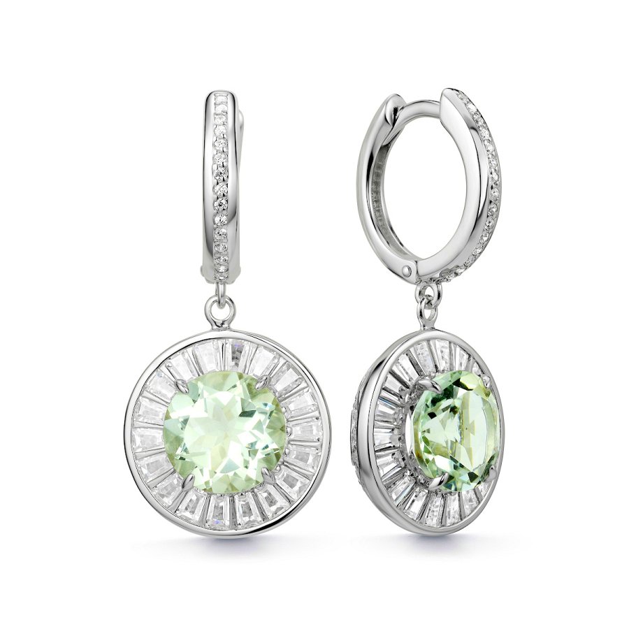 Серьги Дар - Серебро 925, Празиолит, Фианит (арт. С-5268рс41200)