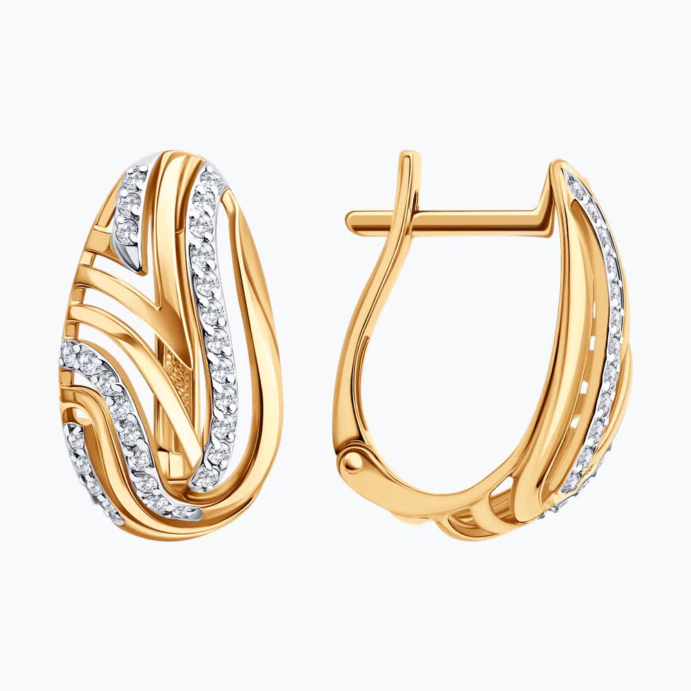 Серьги SOKOLOV - Золото 585, Фианит (арт. 0200798)