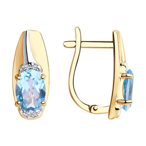 Серьги SOKOLOV - Золото 375, Топаз, Фианит (арт. 37726003)