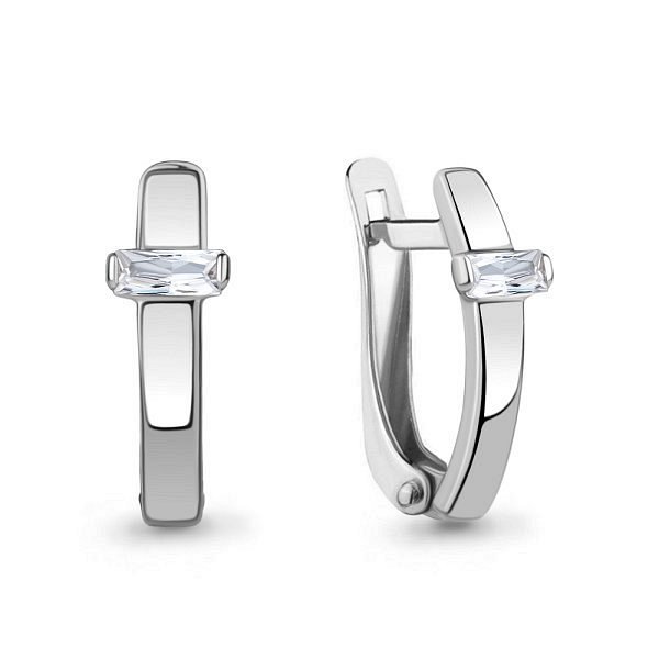 Серьги Аквамарин - Серебро 925, Фианит (арт. 49856.5)