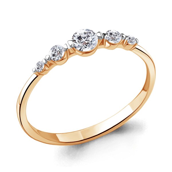 Кольцо Аквамарин - Золото 585, Фианит (арт. 67117.1)