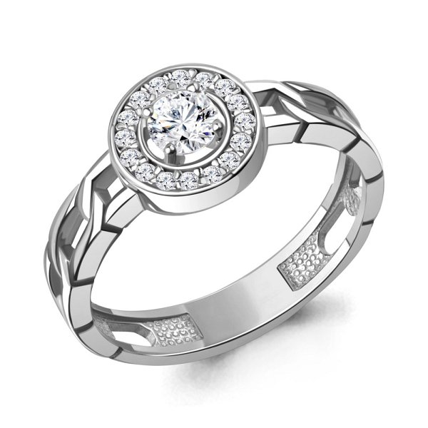 Кольцо Аквамарин - Серебро 925, Фианит (арт. 650176А.5)