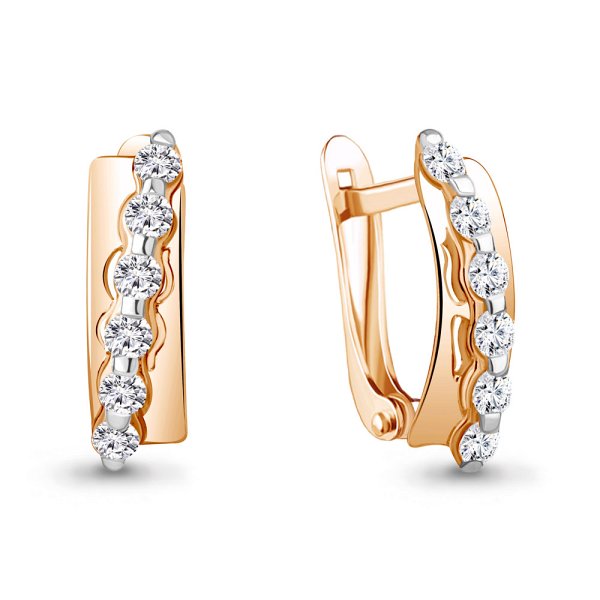 Серьги Аквамарин - Золото 585, Фианит (арт. 49232.1)