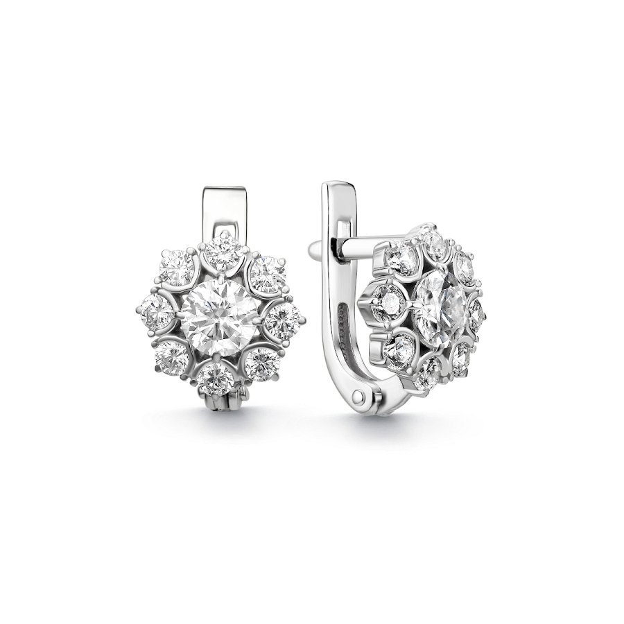 Серьги Дар - Серебро 925, Синтетический муассанит (арт. С-5175рс16128)