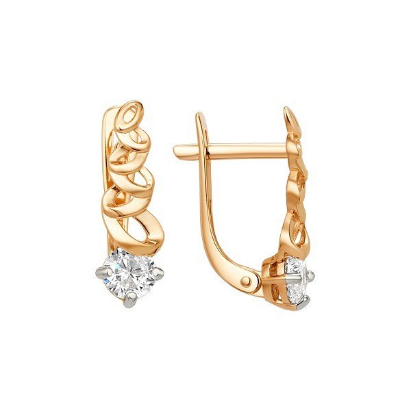 Серьги ЮФ Династия - Золото 375, Фианит (арт. 014442-5102)