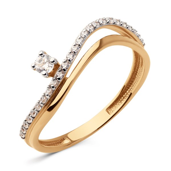 Кольцо ЮФ Династия - Золото 585, Фианит (арт. 032881-1102)