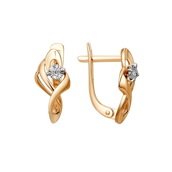 Серьги ЮФ Династия - Золото 585, Фианит (арт. 011172-1102)