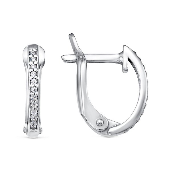 Серьги Красная пресня - Серебро 925, Фианит (арт. 33812256Д)