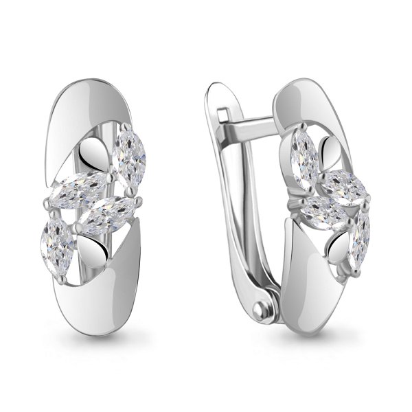 Серьги Аквамарин - Серебро 925, Фианит (арт. 49215.5)