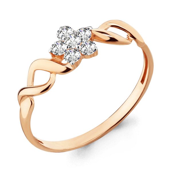 Кольцо Аквамарин - Золото 375, Фианит (арт. 68002А.8)