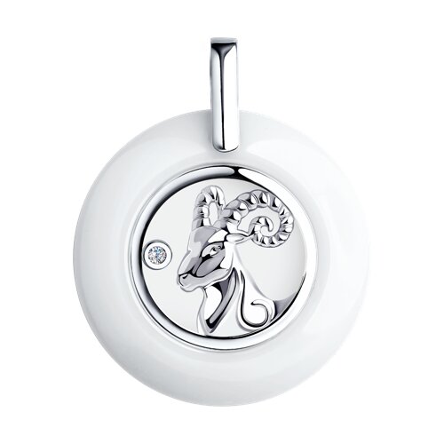 Подвеска Diamant - Серебро 925, Керамика, Фианит (арт. 94-130-00570-1)