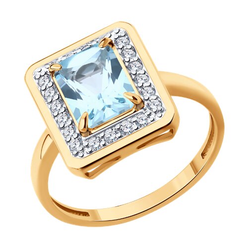 Кольцо Diamant - Золото 585, Топаз, Фианит (арт. 51-310-02962-2)