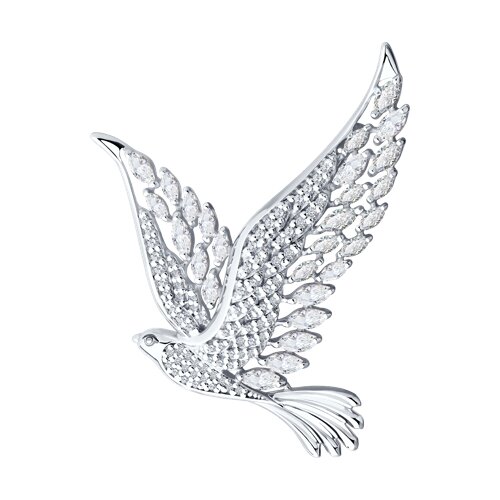 Брошь SOKOLOV - Серебро 925, Фианит (арт. 94040327)