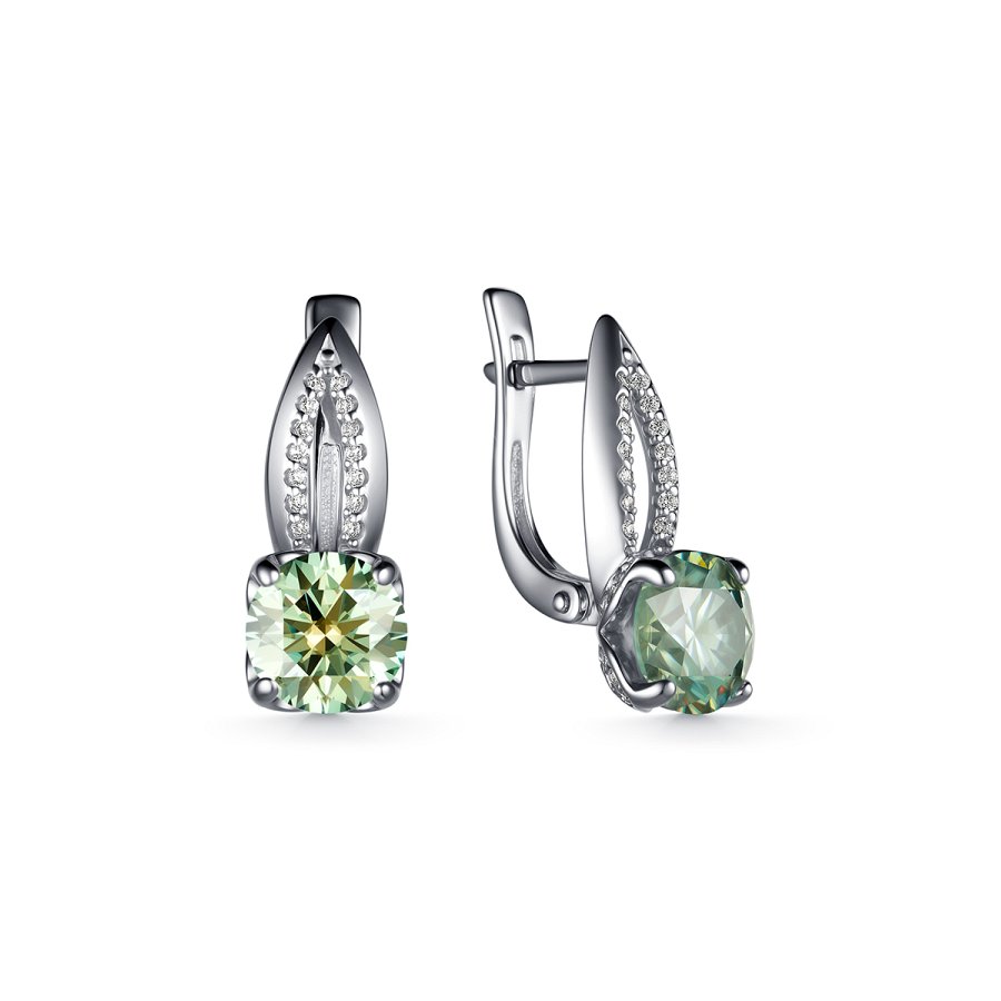 Серьги Дар - Серебро 925, Муассанит, Фианит (арт. С-5141рс1613900)