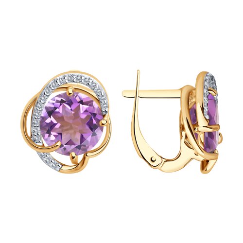 Серьги Diamant - Серебро 925, Аметист, Фианит (арт. 93-320-01931-1)