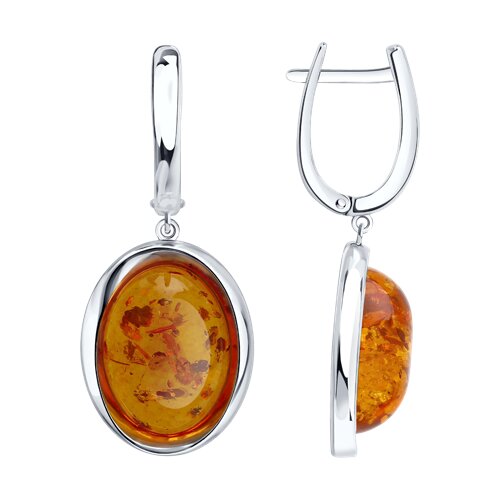 Серьги SOKOLOV - Серебро 925, Янтарь (арт. 83020496)
