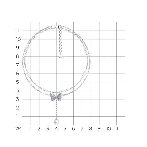 Браслет SOKOLOV - Серебро 925, Жемчуг имитация, Фианит (арт. 94051646)