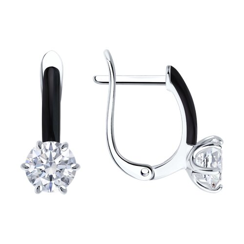 Серьги SOKOLOV - Серебро 925, Фианит, Эмаль (арт. 94027047)