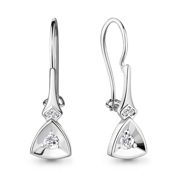 Серьги Аквамарин - Серебро 925, Фианит (арт. 48950А.5)