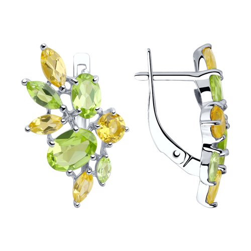 Серьги SOKOLOV - Серебро 925, Хризолит, Цитрин (арт. 92022103)