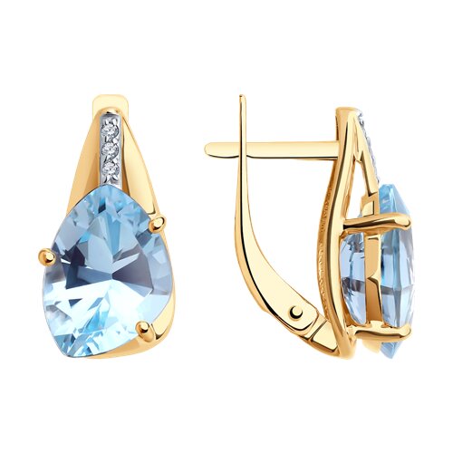 Серьги SOKOLOV - Золото 585, Топаз, Фианит (арт. 728488)