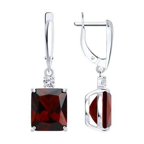 Серьги SOKOLOV - Серебро 925, Синтетический ситалл , Фианит (арт. 92021425)