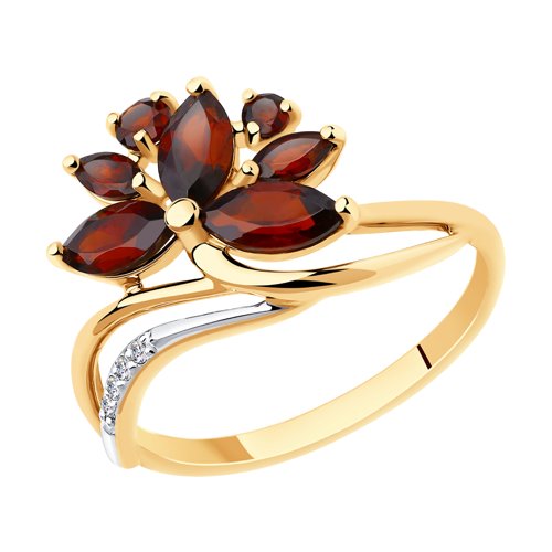 Кольцо Diamant - Золото 585, Гранат, Фианит (арт. 51-310-00806-1)