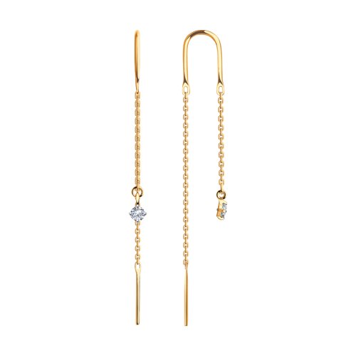 Серьги SOKOLOV - Золото 375, Фианит (арт. 028026-4)