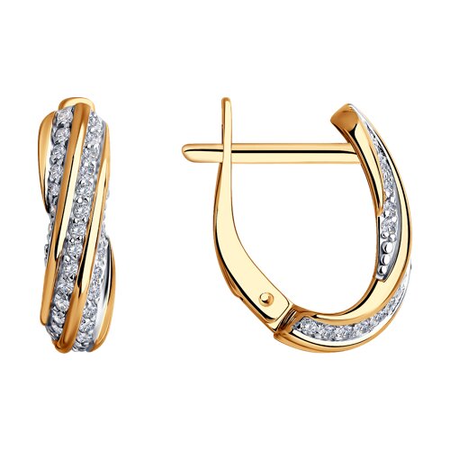 Серьги Diamant - Золото 585, Фианит (арт. 51-120-02019-1)