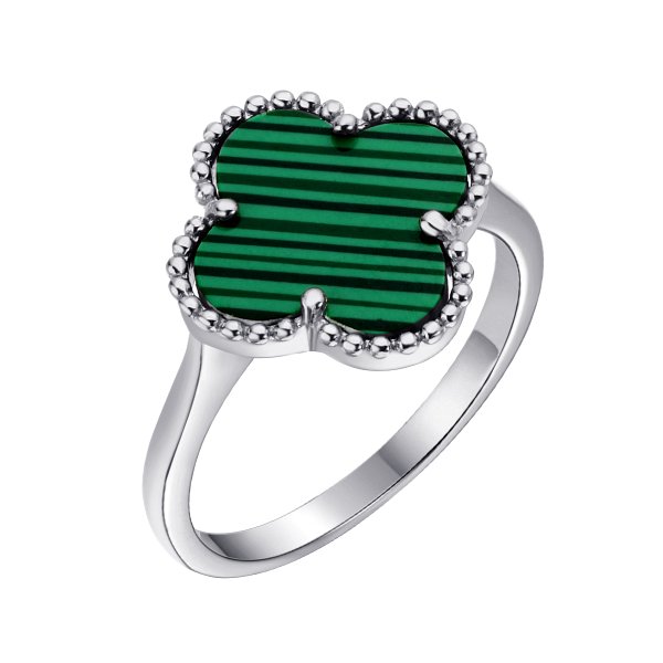 Кольцо FRESH - Серебро 925, Малахит (арт. TC-R206-1-X-W-Mal-X-X)