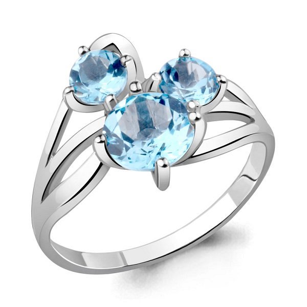 Кольцо Аквамарин - Серебро 925, Топаз (арт. 6513602.5)