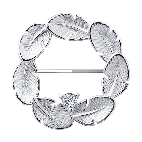 Брошь SOKOLOV - Серебро 925, Фианит (арт. 94040182)