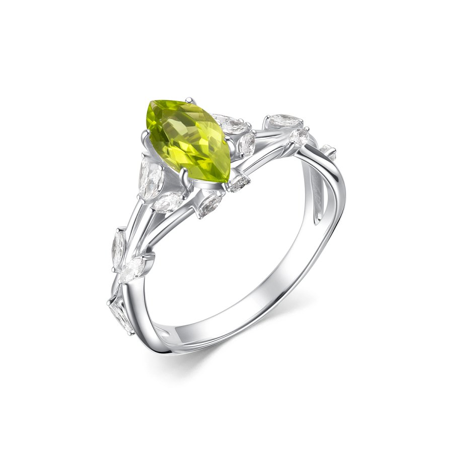 Кольцо Дар - Серебро 925, Фианит, Хризолит (арт. К-5137рс40600)