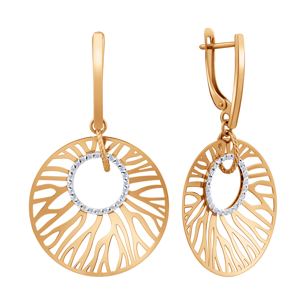 Серьги ЮФ Династия - Золото 375, Фианит (арт. 503292-5102)