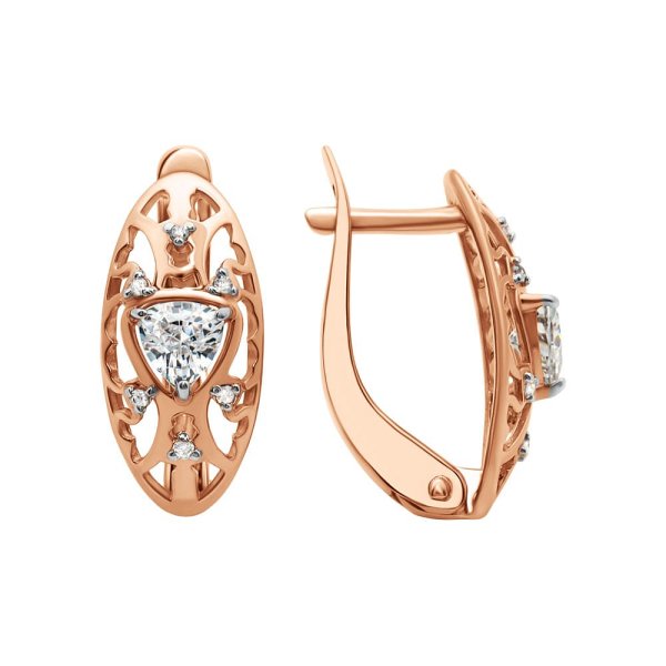 Серьги Ремикс - Золото 585, Фианит (арт. 11101105)