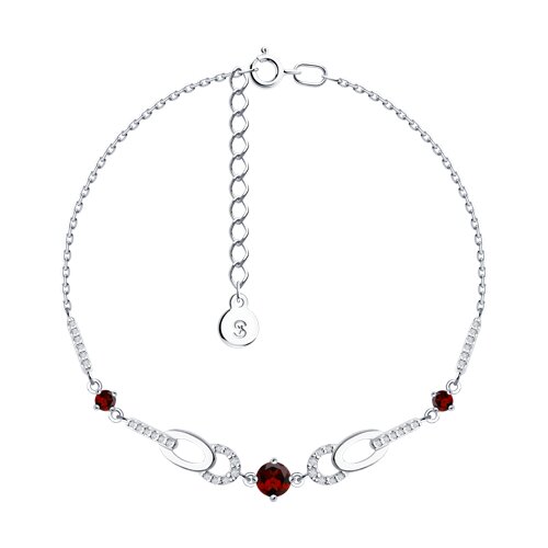 Браслет SOKOLOV - Серебро 925, Гранат, Фианит (арт. 92050105)