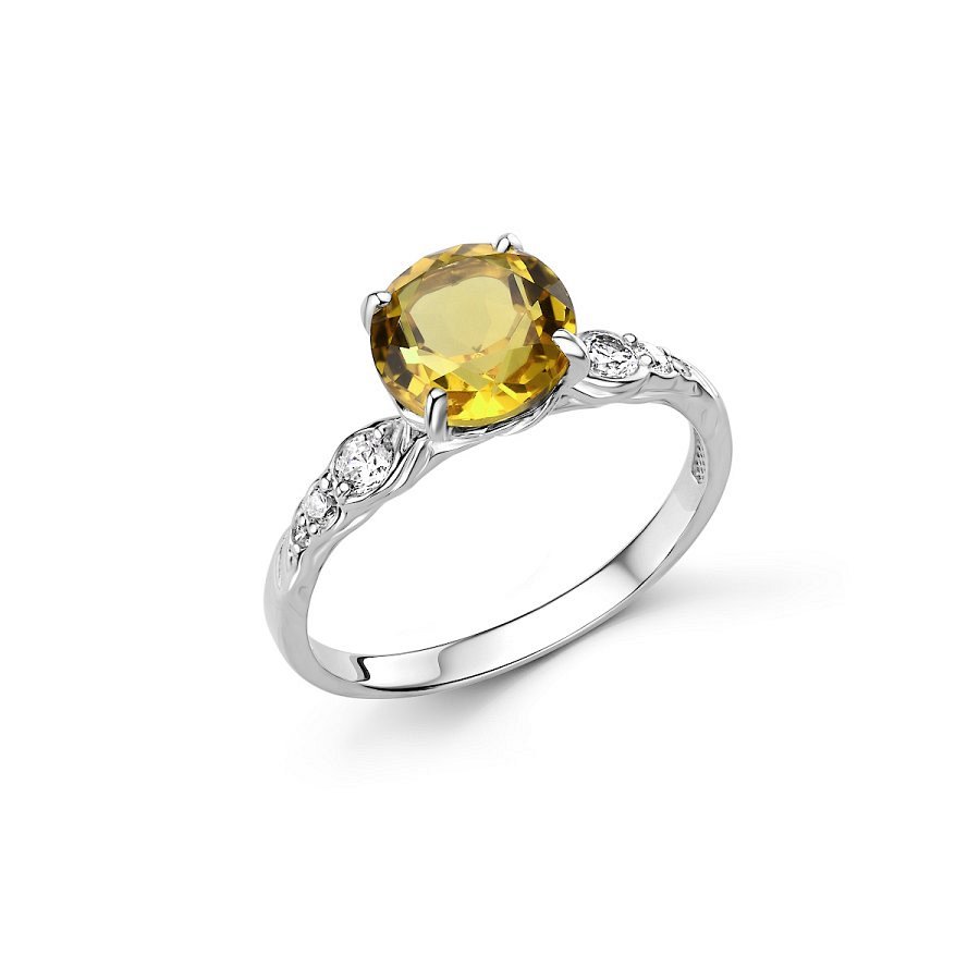 Кольцо Дар - Серебро 925, Фианит, Цитрин (арт. К-5241рс40500)