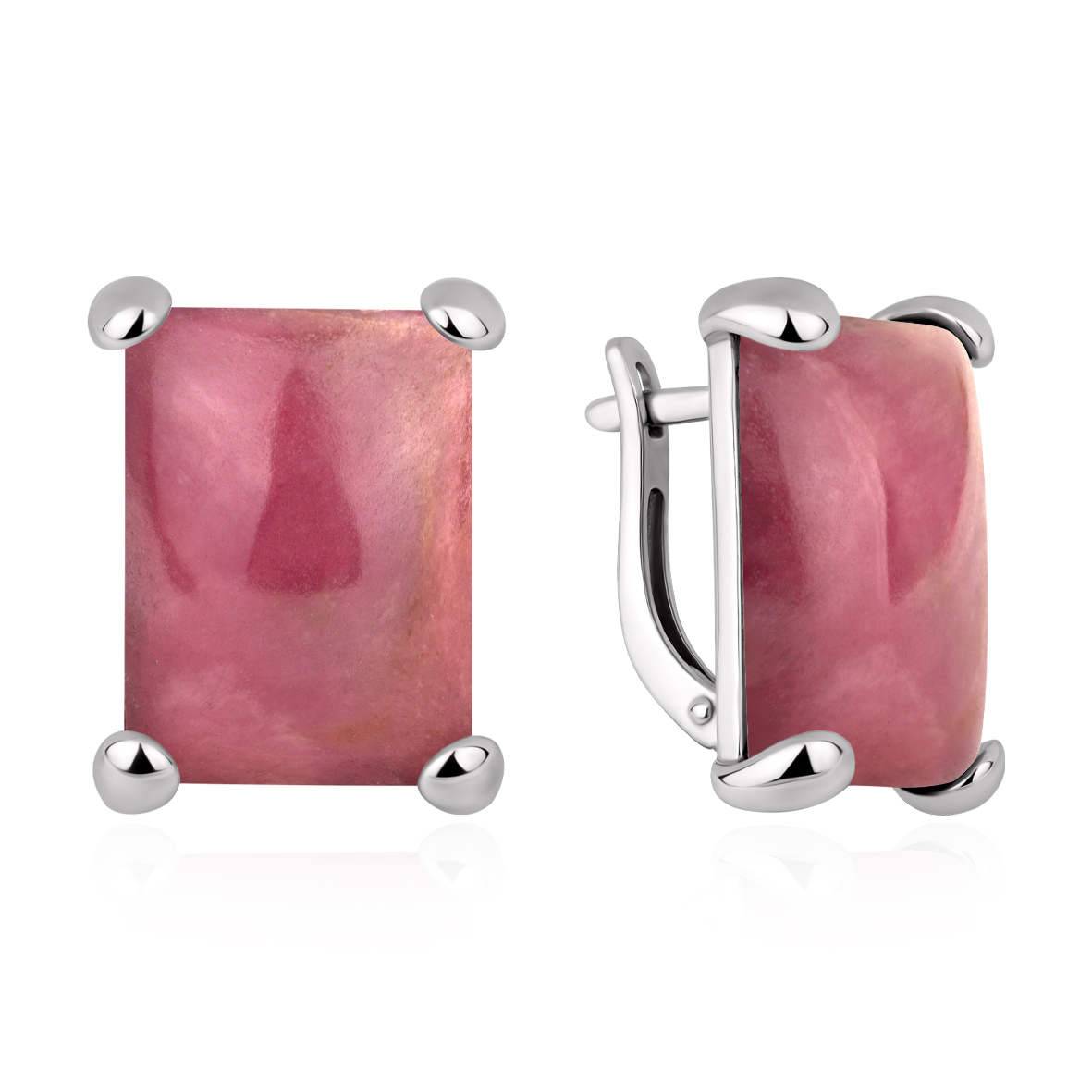 Серьги KRASNOE - Серебро 925, Родонит (арт. 2340456355)